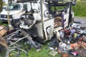 Wohnmobil ausgebrannt Koeln Porz Linder Mauspfad P147